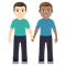 Men Holding Hands- Light Skin Tone- Medium Skin Tone emoji on Emojione